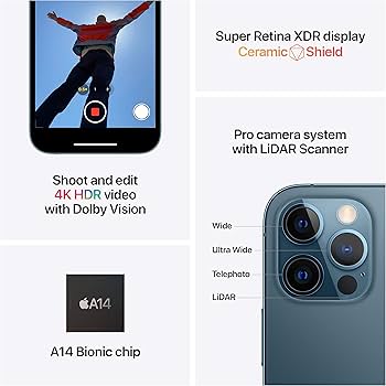 New Apple iPhone 12 Pro (256GB) - Silver with Apple Clear Case