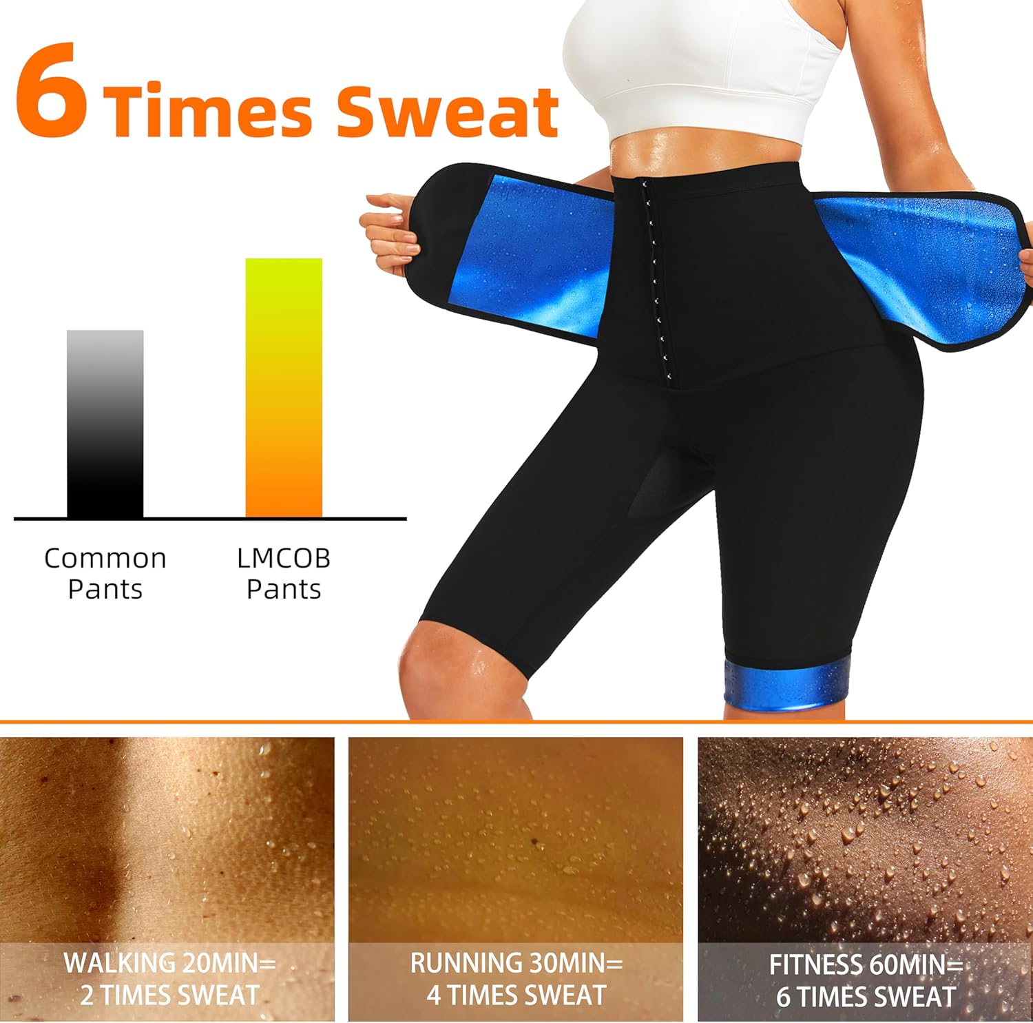 Sauna Sweat Shorts for Women Workout Thermo Waist Trainer Shorts - Image 2