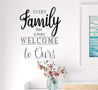 Vinyl Wall Decal Words Family Has Story Welcome Lettering Stickers Mural 22.5 in x 17 in gz300