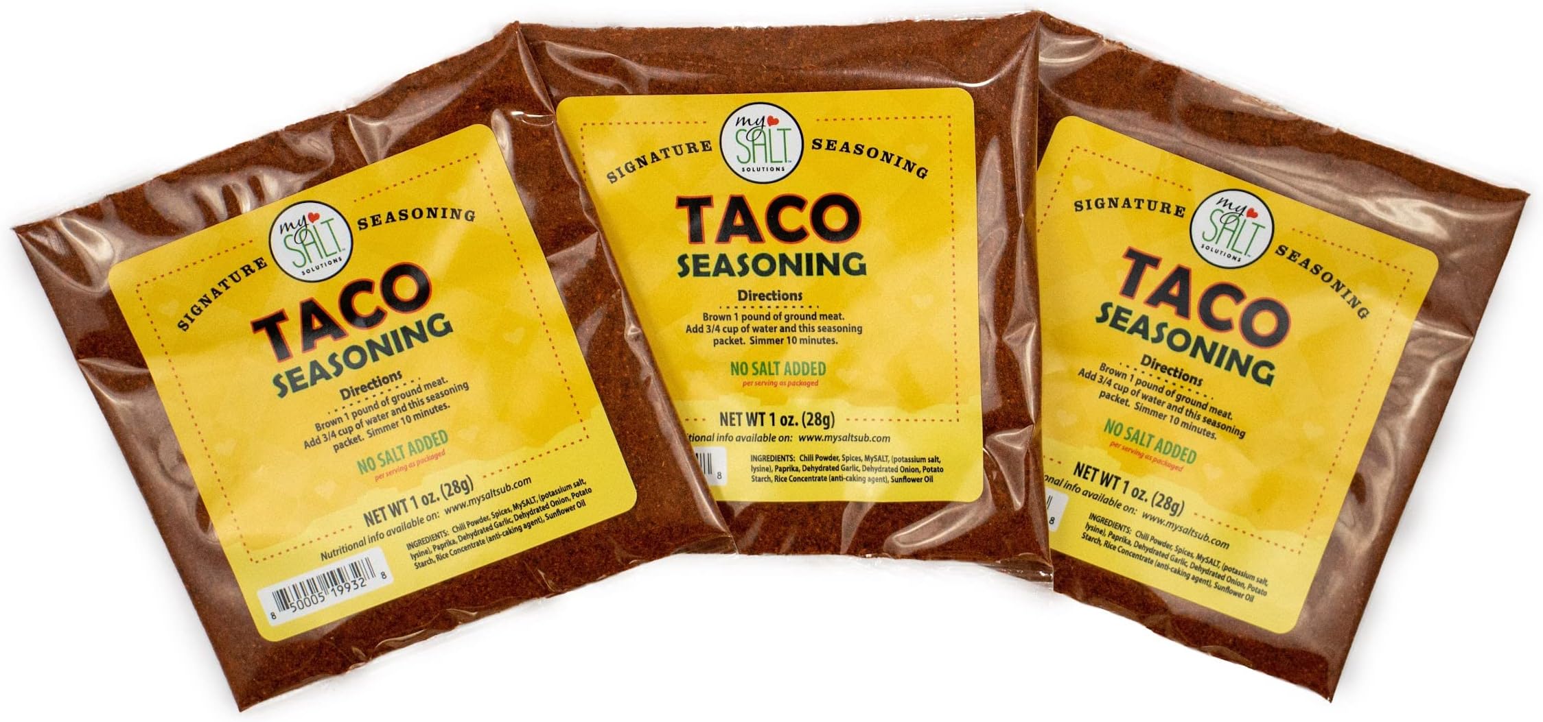 MySALT Taco Seasoning Mix, No Salt Added (3 Pack)