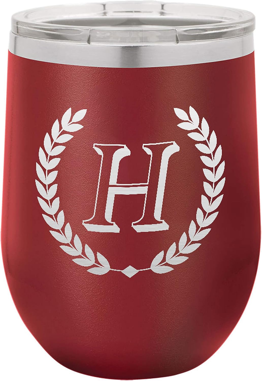 Personalized 12 oz. Vacuum Insulated Stemless Wine Tumbler - Horace Design (Green)