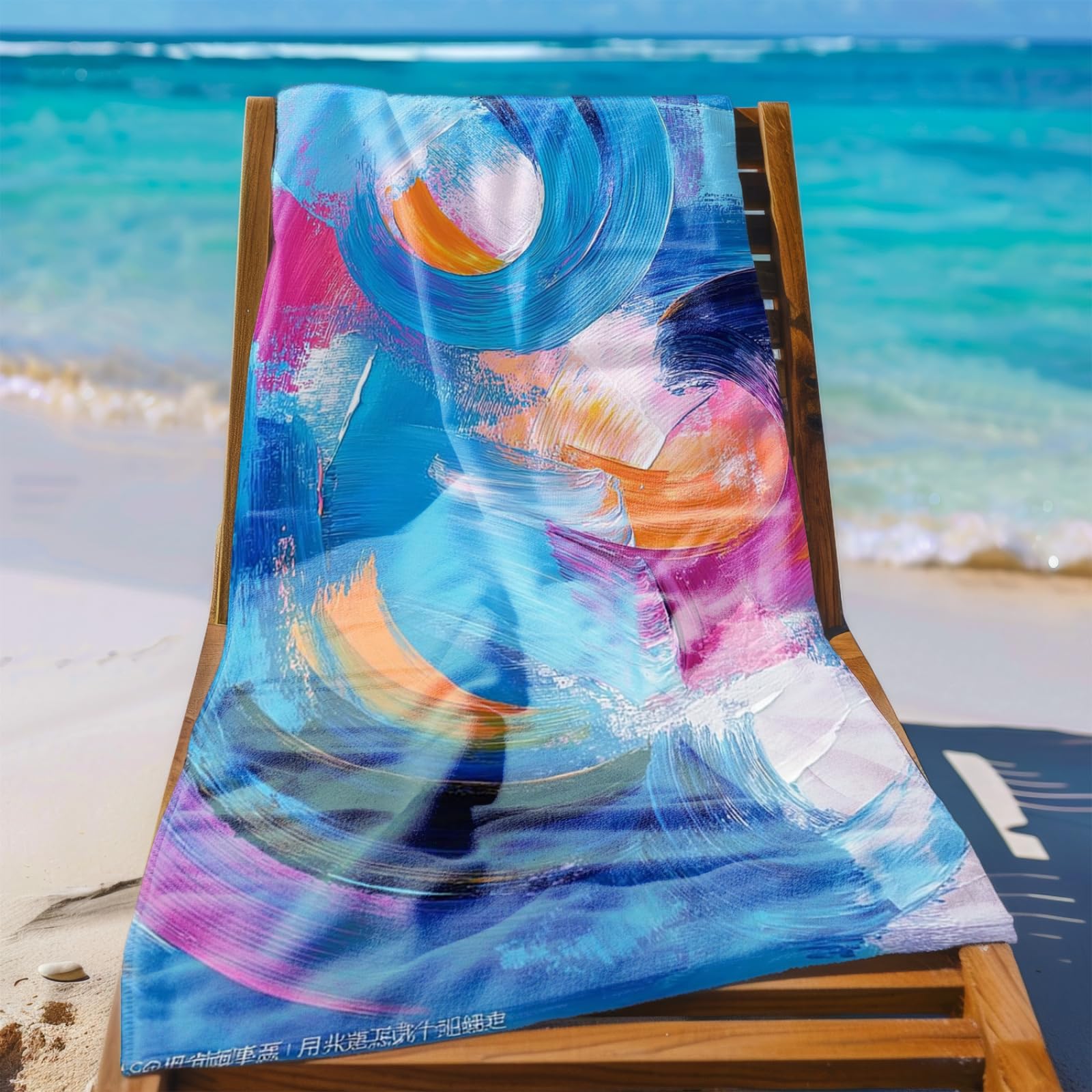 Genérico Toalla Playa Grande Abstracto Azul Microfibra Secado Rápido Oversize Toalla Sin Arena Súper Ligera Piscina Camping Picnic Yoga Gimnasio Y Deportes Viaje