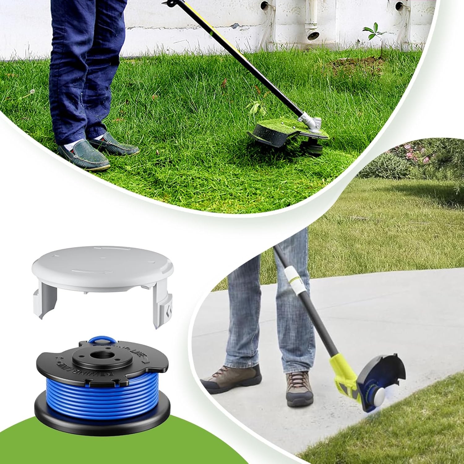 11Pack .065" String Spool Compatible with Hart Auto-Feed String Trimmer Cordless Trimmers and Cover Cap Replacement Part,Replacement Hart Auto-Feed Pre-Wound Spool Line each 11ft (10Spools, 1Cap)