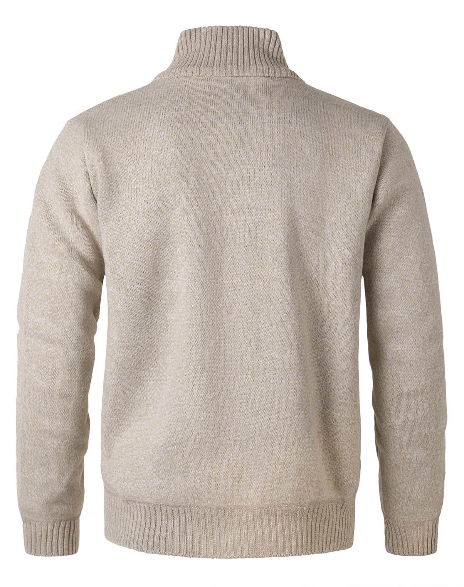 Cárdigan de Punto para Hombre Invierno Suéter Grueso Cuello Alto Cremallera