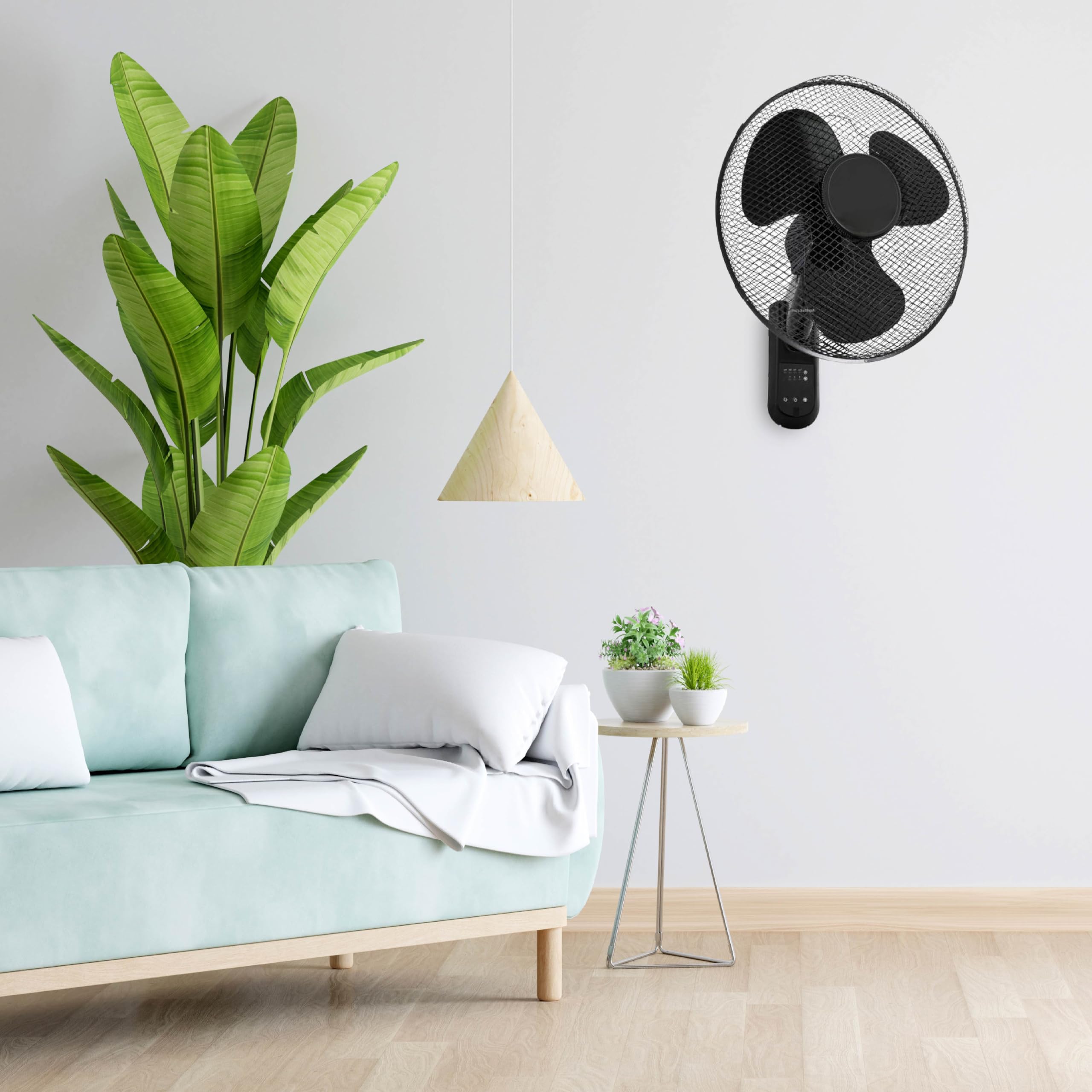 GROWMANIA Ventilateur mural avec télécommande 45 W | Ventilateur puissant et silencieux | 3 vitesses et minuterie | tête oscillante à 90°