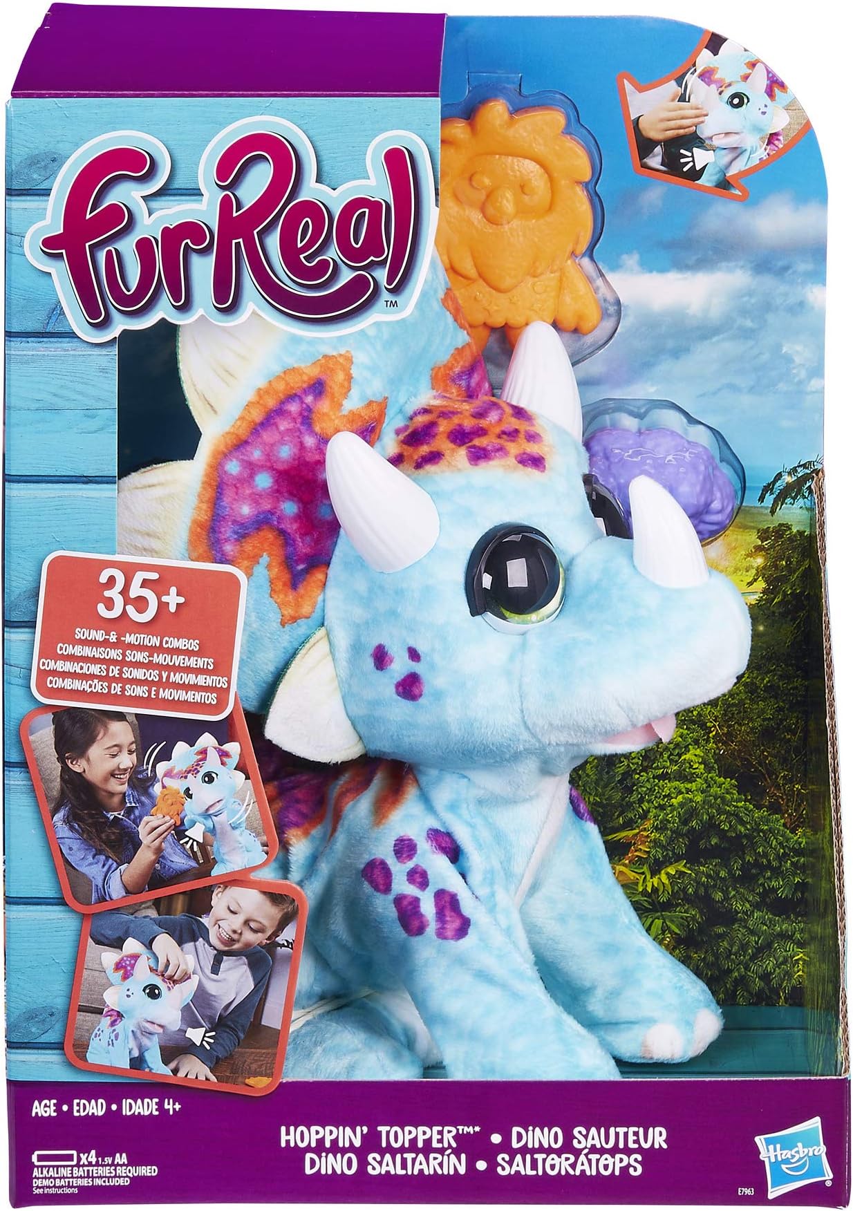 FurReal Hoppin’ Topper Interactive Dinosaur Plush Pet Toy, 35+ Sound-&-Motion Combinations, Ages 4 & Up