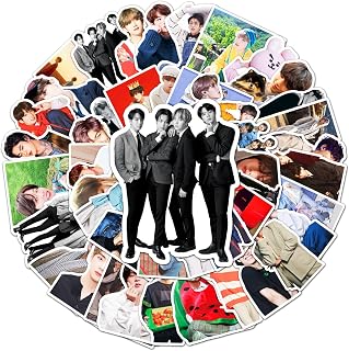 BTS Stickers 50 Pcs, Kpop Vinyl Decal, Waterproof Sticker Packs Perfect for MacBook, Water Bottle, Laptop, Phone, Notebook, Hydro Flask
