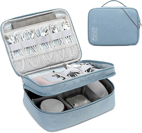 Miniatura 16 de Lanola Organizador Electrónico, Bolsa Organizadora de Cables de Viaje Funda para Accesorios Electrónicos Estuche de Transporte Bolsa de