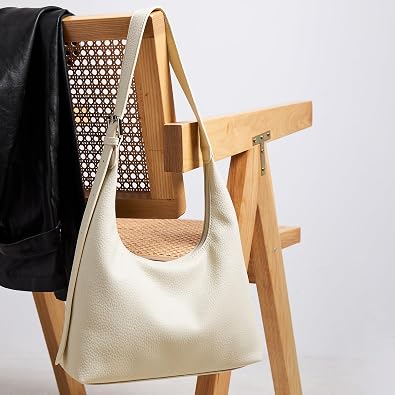 KALIDI Crescent Tote Bag, Women Underarm Handbag Vegan Leather Zipper Shoulder Purse Hobo for Evening Shopping Casual