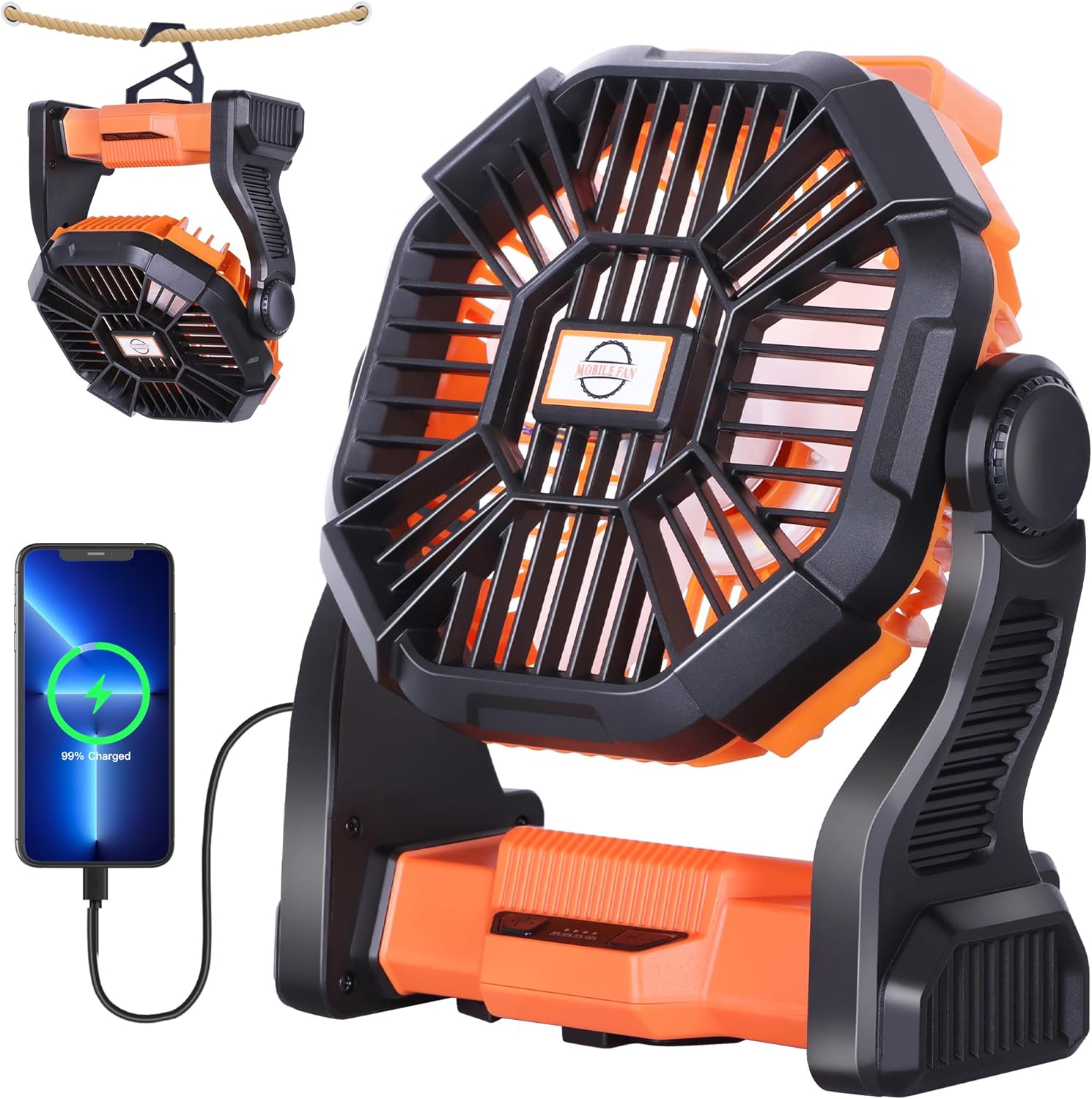 Battery Powered Fan Portable Fan Rechargeable,270°Pivot Battery Operated Fans Camping Fan with LED Light & Hook,USB Personal Rechargeable Outdoor Camping for Tent, Travel Battery Powered Fan Portable Fan Rechargeable,270°Pivot Battery Operated Fans Camping Fan with LED Light & Hook,USB Personal Rechargeable Outdoor Camping for Tent, Travel
