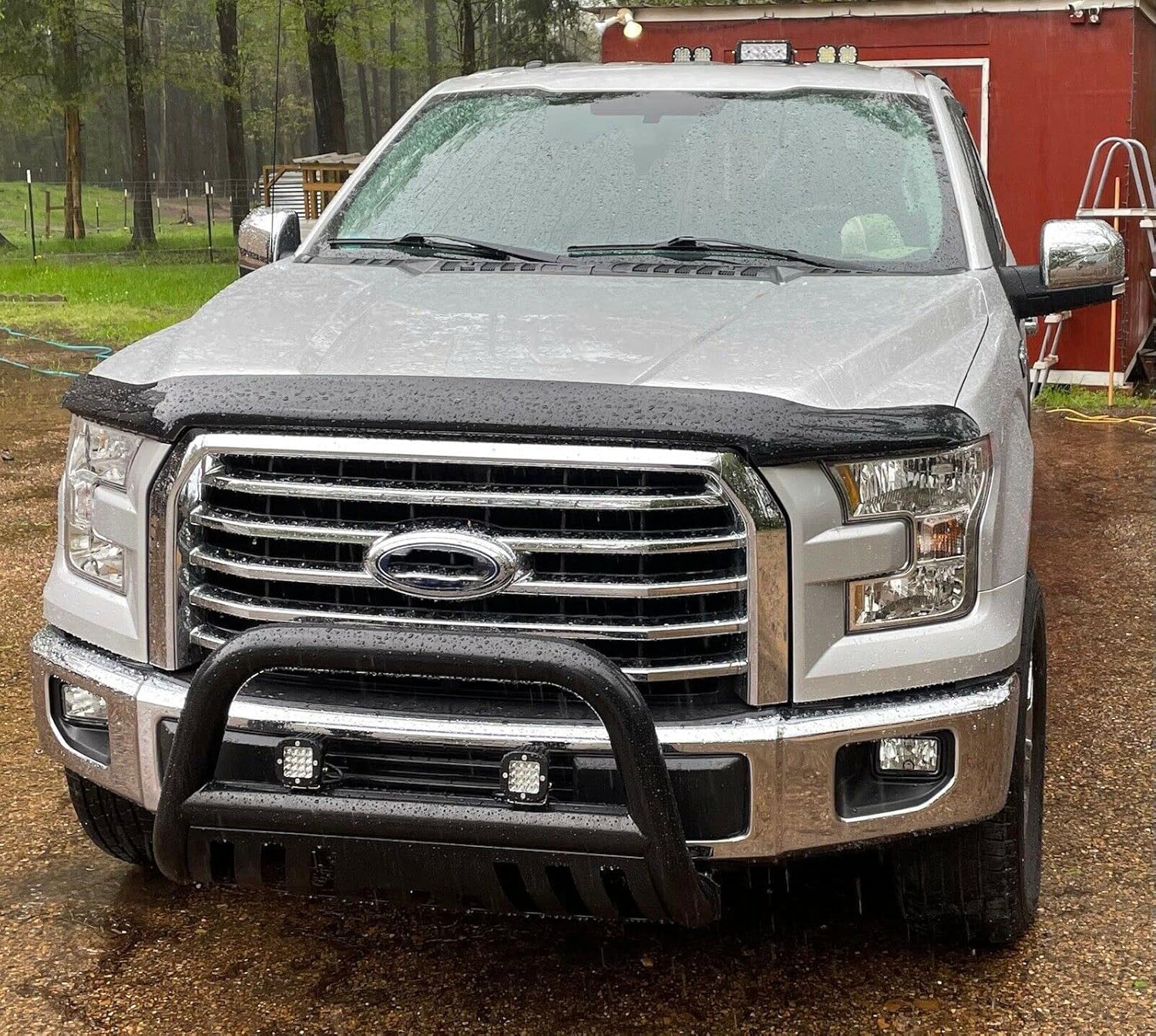 HECASA Top Half Upper Mirror Covers Compatible with 2015-2020 Ford F150 (Chrome, Pair) Replacement