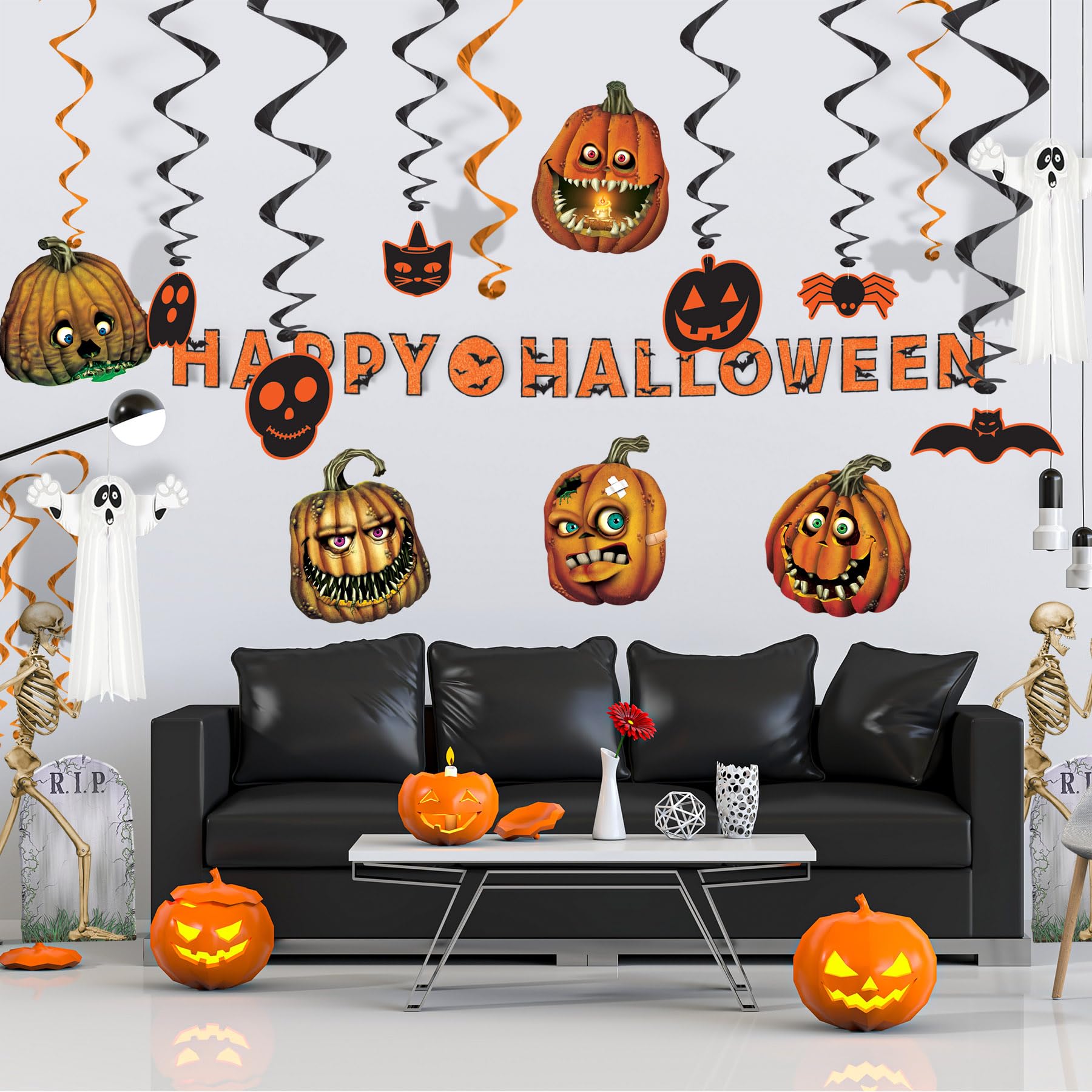 Pumpkin Cut Outs 96 Pcs Halloween Jack-o-Lantern Cutouts – Vintage ...