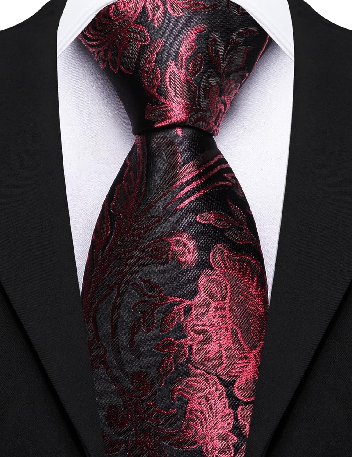 Barry.Wang Men's Suit Vest Tie Bowtie Set Formal Silk Paisley Waistcoat Hanky Cufflinks Lapel Pin Set Wedding Party 7PCS - Image 7