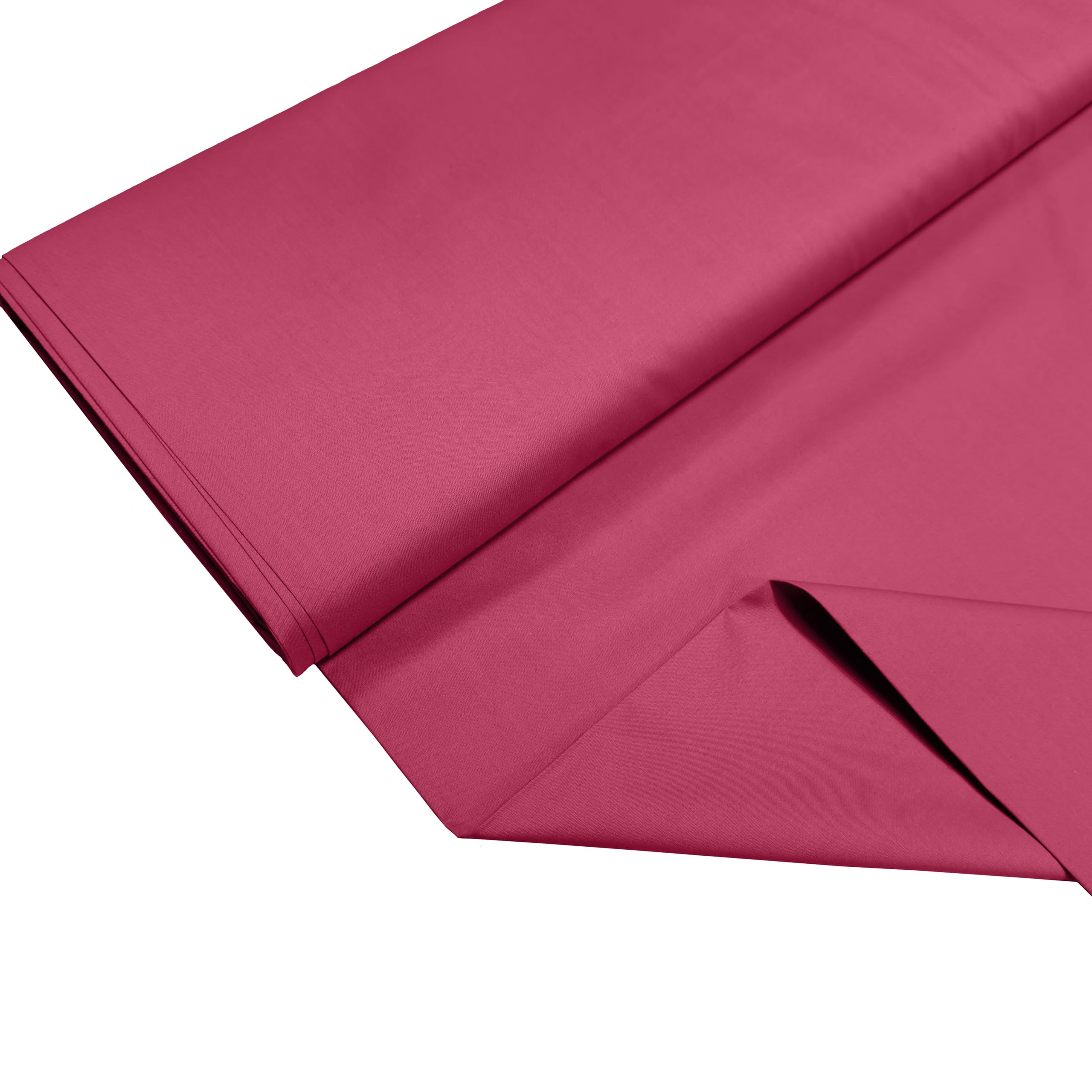 100% Cotton Percale Fabric – 200 Thread Count, 120 GSM, Breathable & Durable Material for Bedding, Quilting & Sewing - 500cm x 112cm (Cerise) — image 1