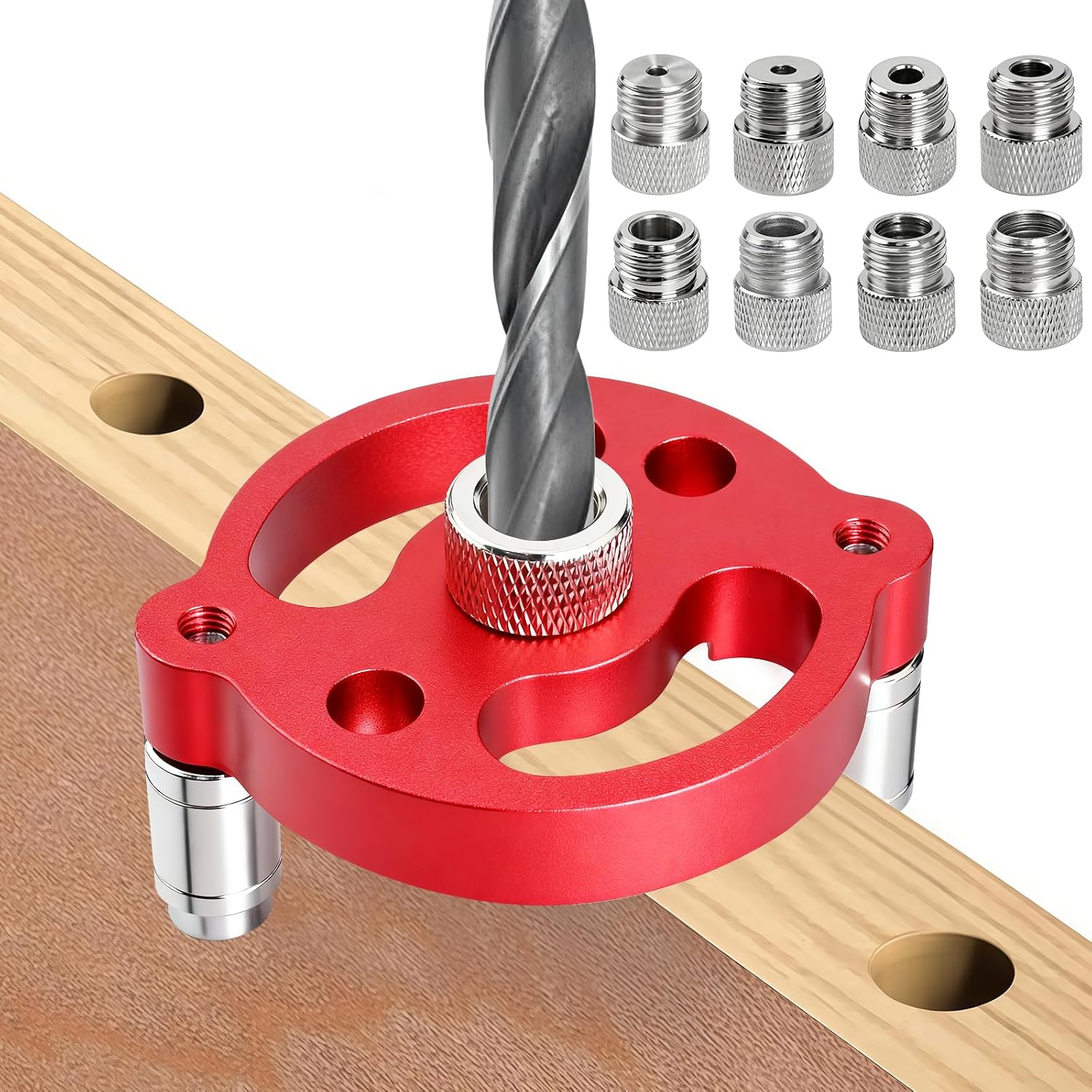 Woodworking Center Finder Kit, Drill Guide with 3/4/5/6/7/8/9/10 mm Drill Bushings, Guide Locator for Vertical Hole Drilling, Angle Centre Finder