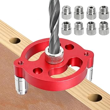 Woodworking Center Finder Kit, Drill Guide with 3/4/5/6/7/8/9/10 mm Drill Bushings, Guide Locator for Vertical Hole Drilling, Angle Centre Finder