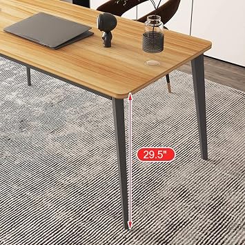 Modern Simple Style Computer Desk with Metal Legs, PC Laptop Study Table Workstation for Home Office(39 W x 29.5 H x 23.6 D, Teak)