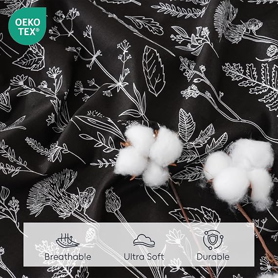 100% Organic Cotton Percale Sheets Set,Full Size 4 PC, Breathable&Durable Hotel Quality Bedding, 16