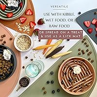 Vista 8 de Should We Go? Alimentador lento para perros y gatos, el tazón Slowdown de silicona, solución para comer lentamente con diseño moderno de alfombrilla