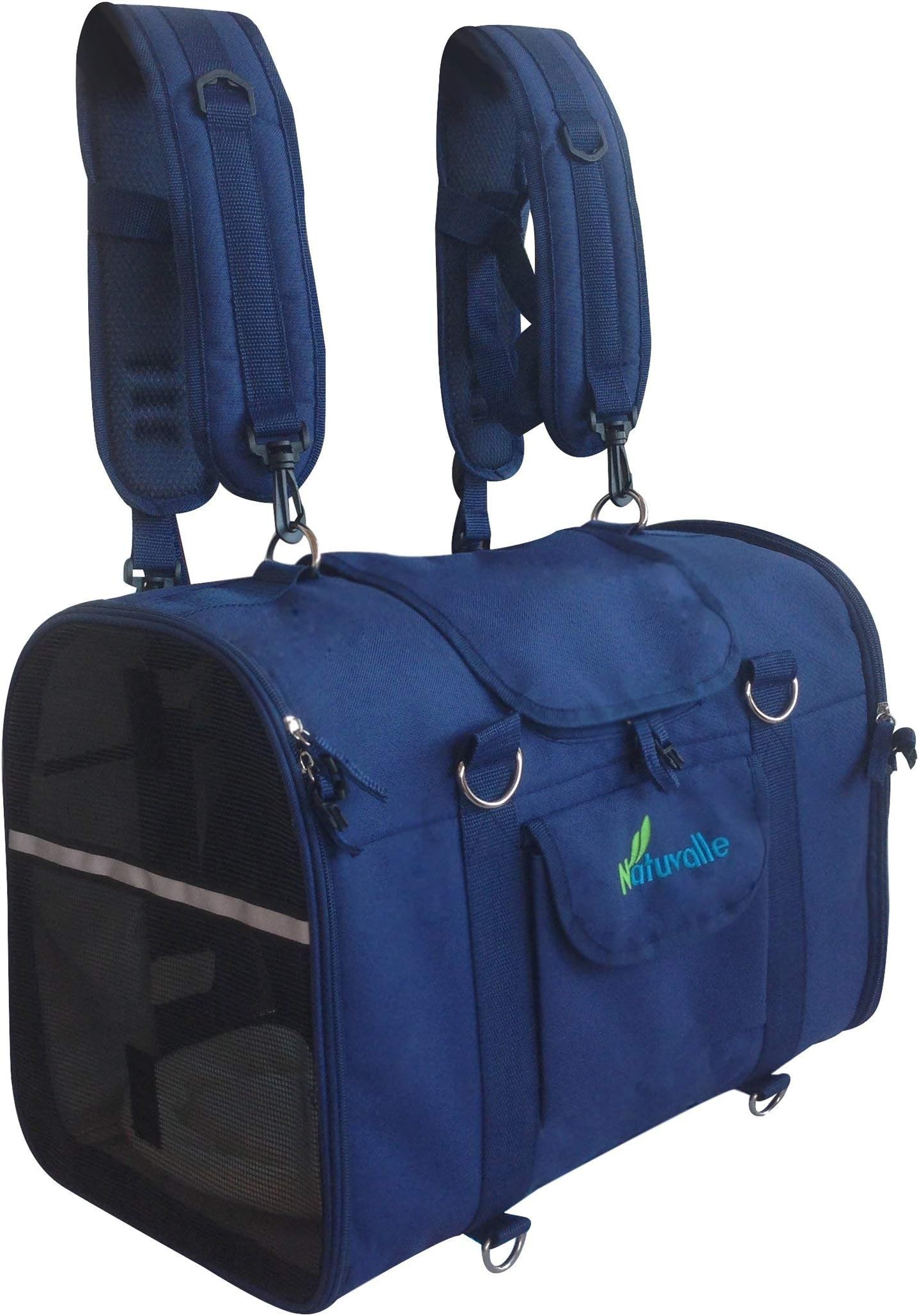 6-in-1 STURDY Airline Approved Pet Carrier Backpack, Front Pack, Shoulder Bag, Hand Bag, Soft-Sided Carrier, Pet Travel Carrier by Natuvalle Ltd