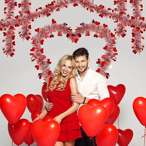 Vista 40 de LOMIMOS Guirnalda de oropel de Navidad de 32.8 pies, decoración blanca brillante para árbol de Navidad, fiesta, suministros de boda Blanco