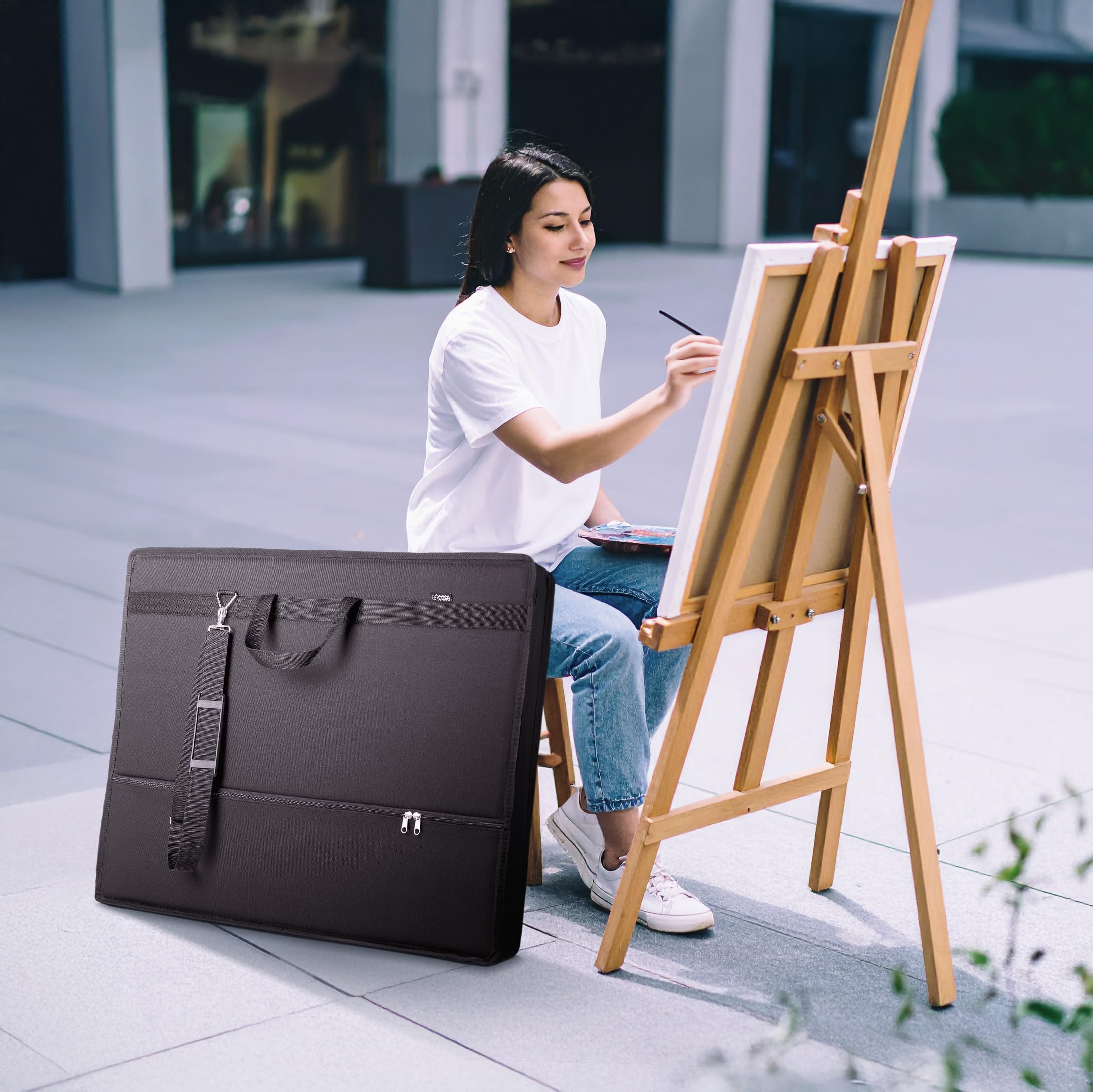 Le'arte Artcase A1+ XXL - Carpeta de dibujo (103 x 73 x 8 cm, resistente al agua), color negro