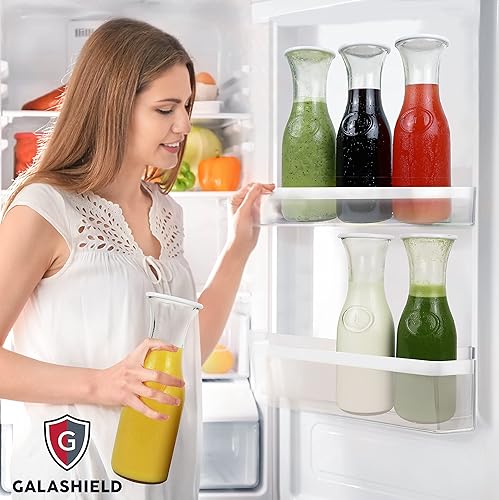 Miniatura 4 de Jarra de vidrio con tapas, jarra de agua, jarra de jugo, ideal para vino, leche, jugo y barra de mimosa, Juego de 3