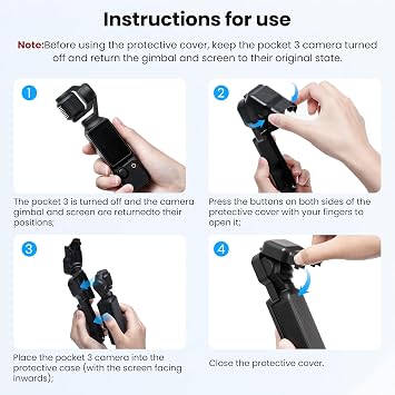 STARTRC Pocket 3 Gimbal Protective Cover for DJI Osmo Pocket 3 Creator Combo, Anti-fall Storage Handheld Camera Lens Screen Protector for DJI Pocket 3 Accessories(NOT for POKECT4)