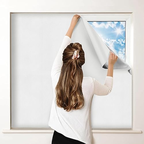 Cortinas opacas blancas para dormitorio, persianas portátiles de bricolaje, sin taladro, persianas opacas con calcomanĂas y pestañas para guarderĂa, Cortinas opacas blancas para dormitorio, persianas portátiles de bricolaje, sin taladro, persianas opacas con calcomanĂas y pestañas para guarderĂa,