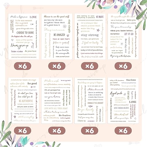 Miniatura 6 de Fainne 48 hojas de citas inspiradoras para planificador, calcomanías motivacionales, palabras para diario, calcomanías simples y ordenadas con