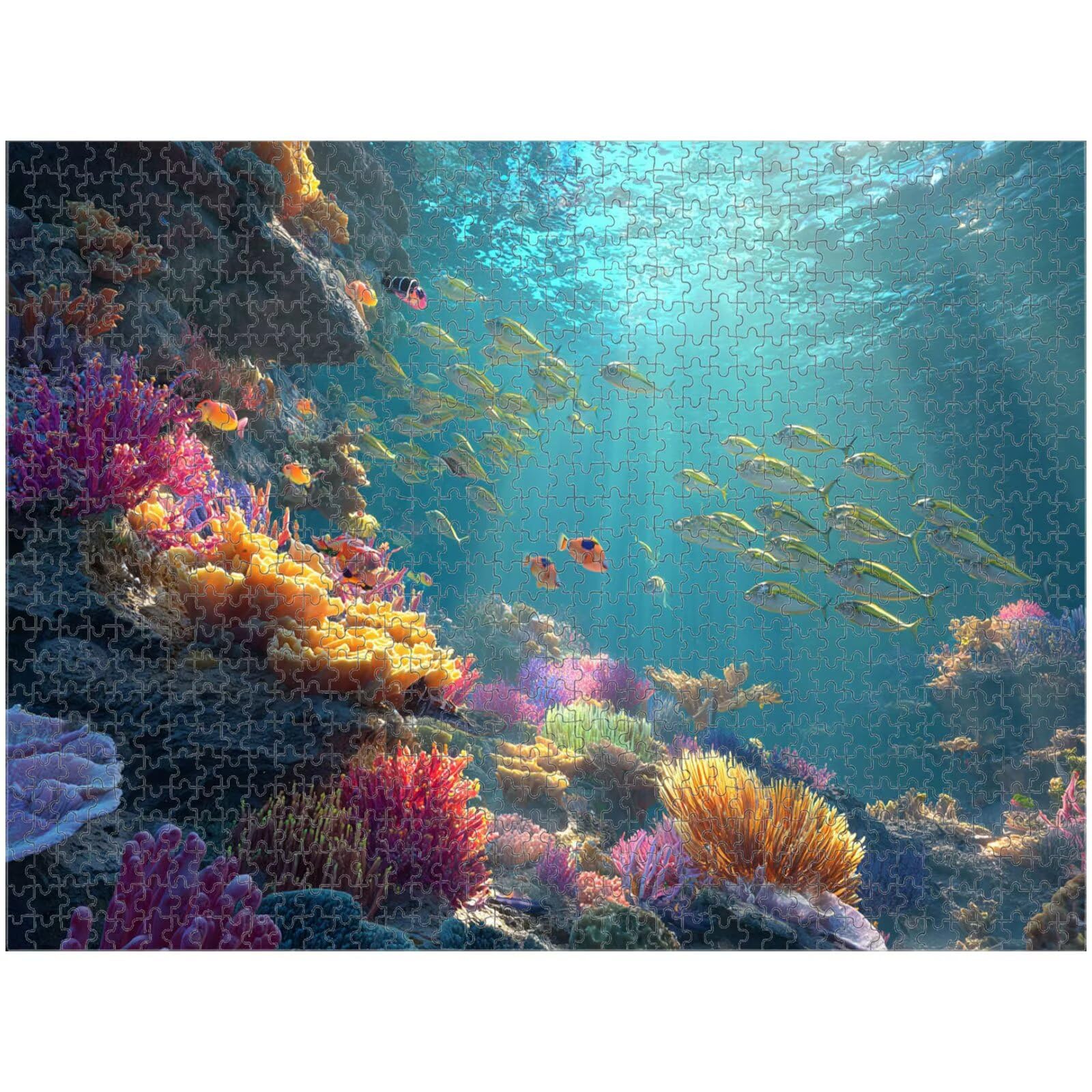 Puzzle 5000 Pezzi fondale marino & Pescare Puzzle in Legno Durevole 1T#563 | Puzzle in Legno, Tagliati con Precisione, Inchiostro dai Colori Vivaci, Hobby Statico, Decorazione per Casa, 105x181cm