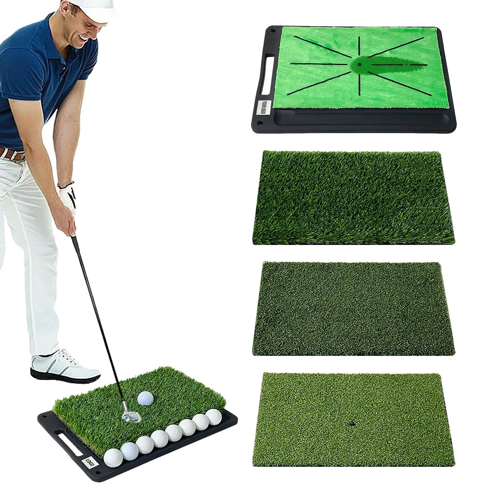 Tappetino da golf per allenamento con retro in gomma, rilevamento feedback oscillante