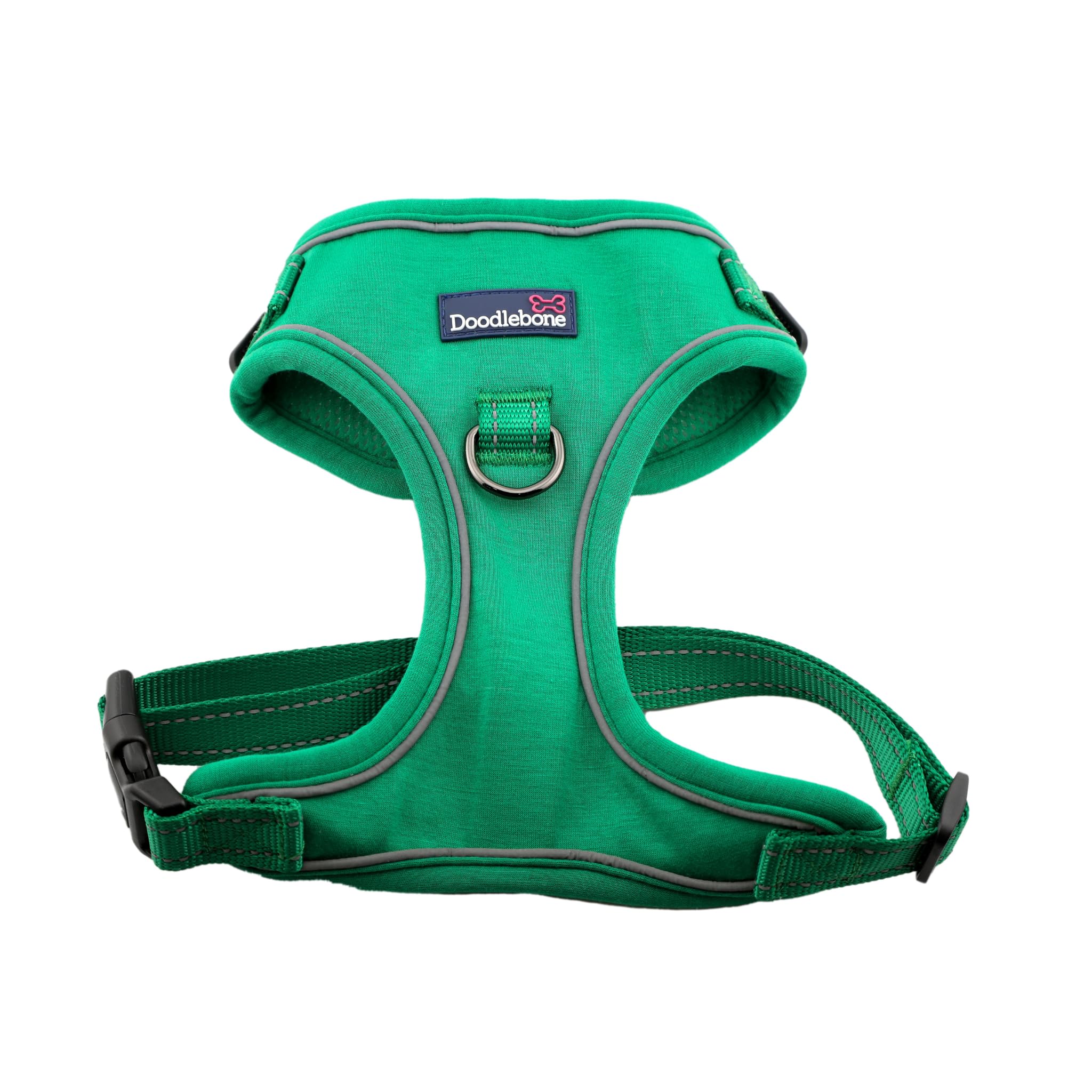 Doodlebone - Stomp Adjustable Dog Harness - Easy On Easy Off Reflective Dog Harness, Machine Washable Harness, Fully Adjustable at Neck and Chest for all breeds. (Forest, 6-9)