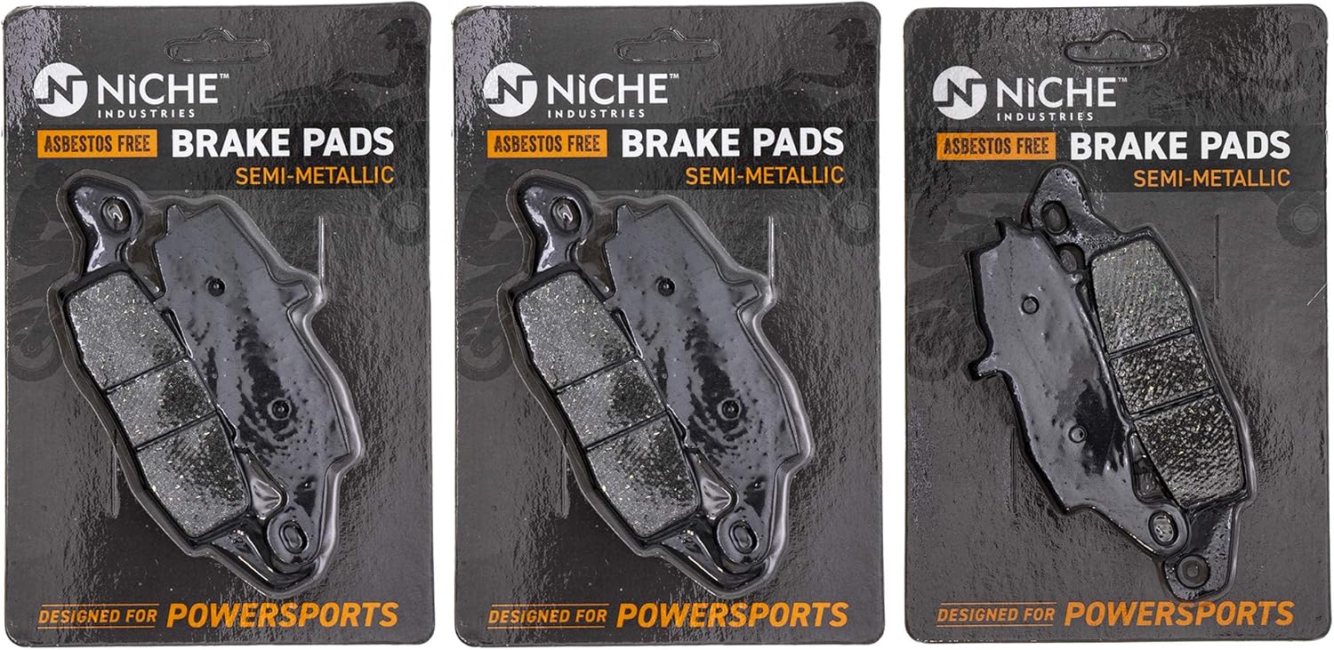 NICHE Brake Pad Set for Kawasaki Vulcan 1600 ZR7S Suzuki VX800 43082-0062 43082-1244 Front Rear Semi-Metallic