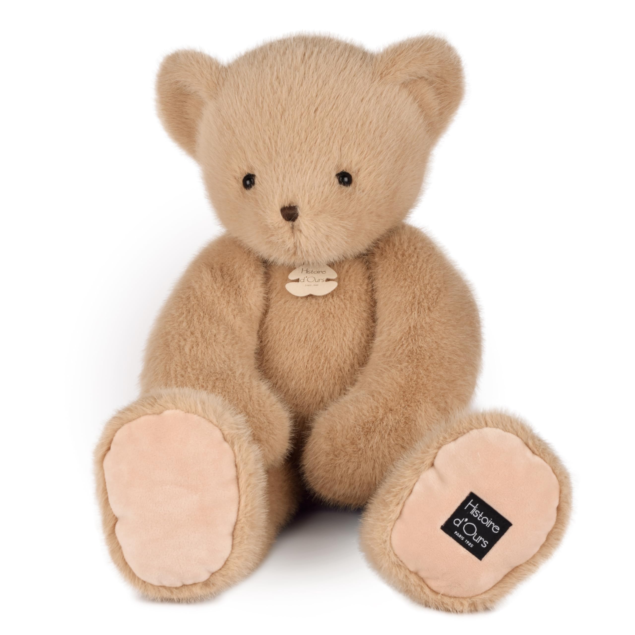 Histoire d'ours - Peluche Ours Clémentin Miel Amande 60 cm - Grande Peluche Ours XL Bébé - Compagnon Sommeil Moelleux et Souple - Idée Cadeau Naissance Fille Garçon Décoration Tendance - HO3390