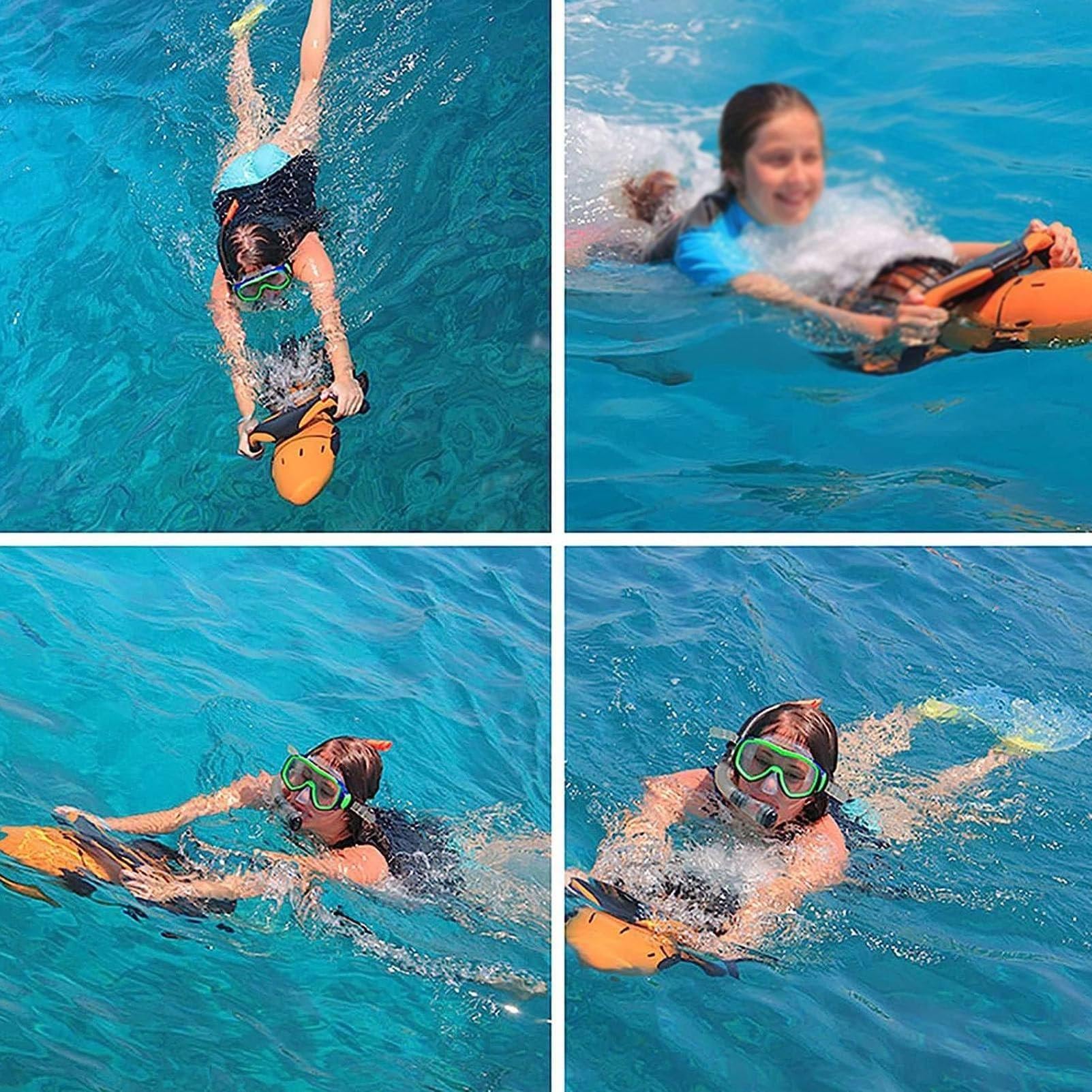 Scooter submarino de propulsión acuática, dispositivo sumergible con hélice de agua, batería de litio de 500 W, dispositivo de natación para deportes acuáticos en piscinas.,Orange