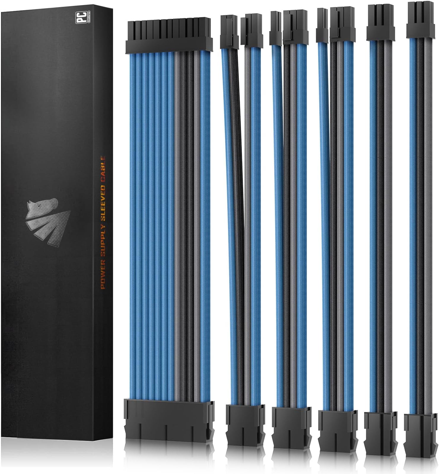 MMSD Customization Mod SMMSDve Extension Power Supply Cable Kit 18AWG ATX/EPS/8-pin PCI-E/6-pin PCI-E (ICE BLUEMix)