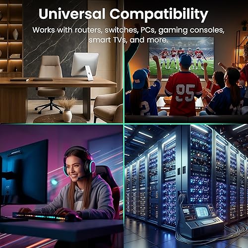 Miniatura 7 de GearIT Cable Ethernet Cat 6 Cat 6, cable de conexión Cat 6, cable Ethernet Cat6, cable de red, cable de Internet, gris de 7 pies (paquete de 10)