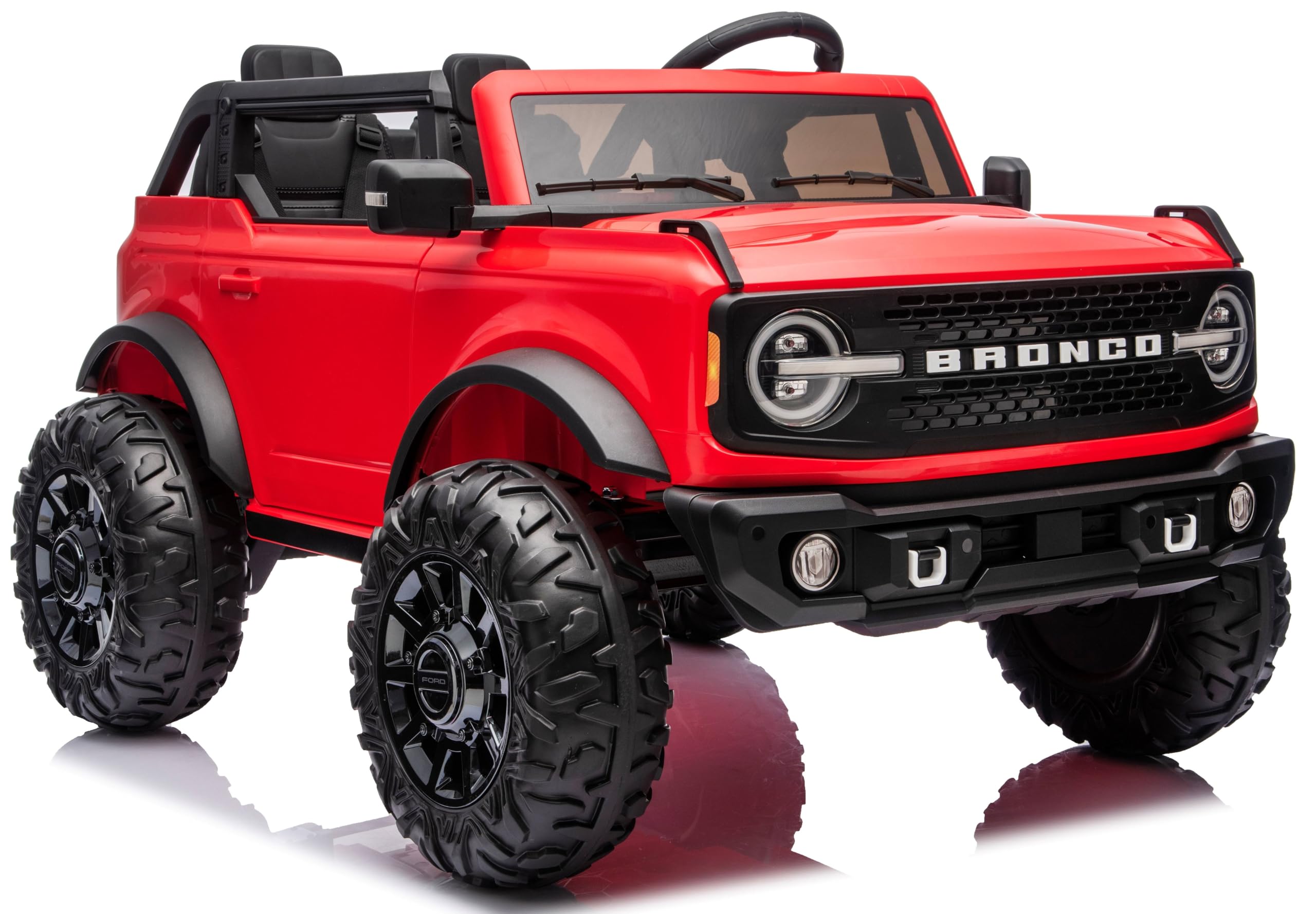 Set 4 Ruote in Gomma EVA XL con Copriruota per Auto Elettrica per Bambini Nuova Ford Bronco 24V – Ruote Antiscivolo Silenziose, Maggiore Aderenza e Comfort di Guida