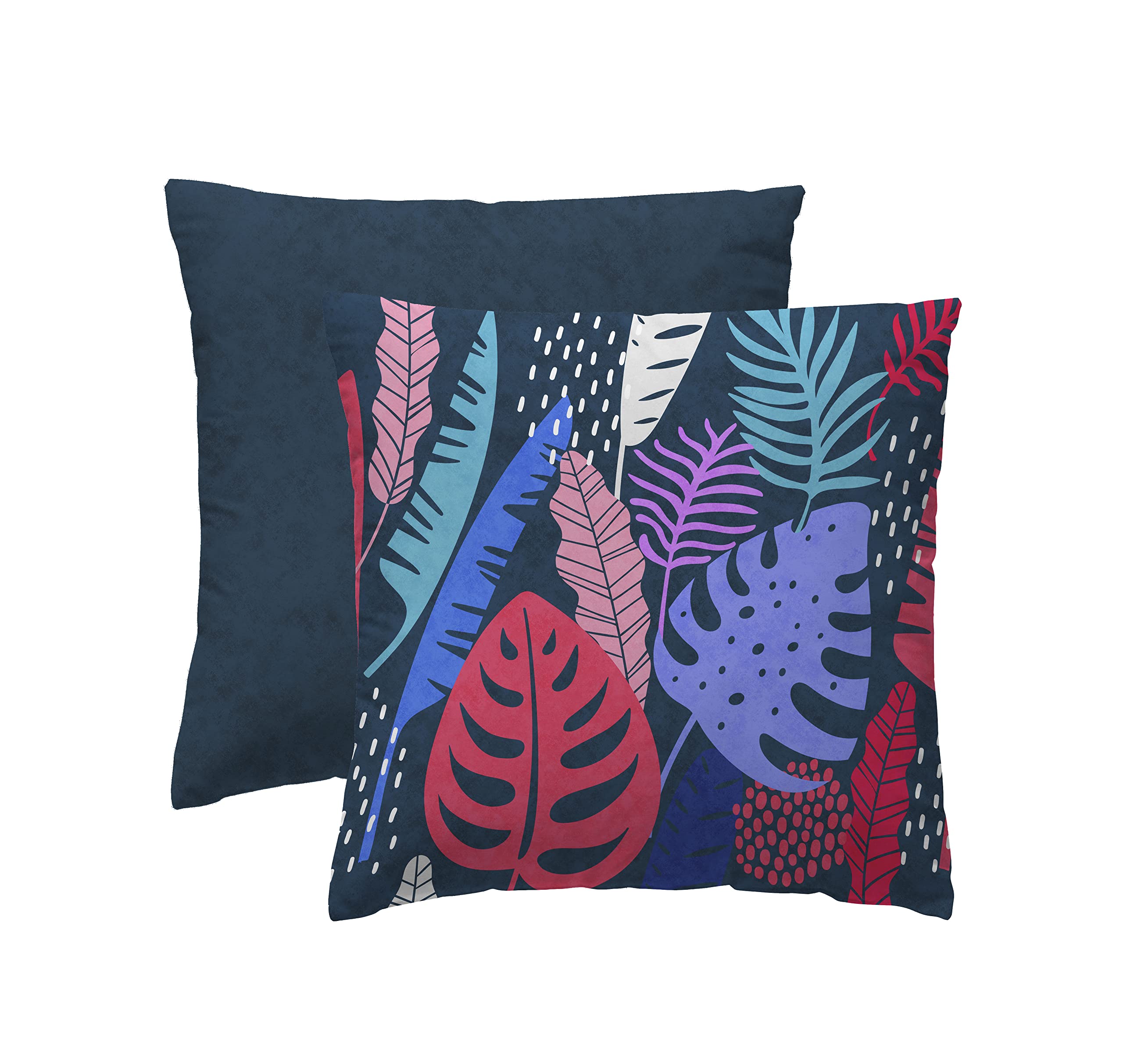 Coussin velours feuilles OMBRA rembourré 45x45cm canapé