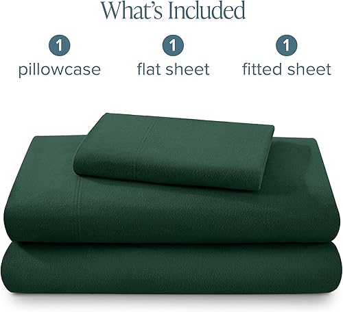 Vista 147 de Bare Home - Juego de sábanas de franela 100 % algodón, terciopelo suave y pesado, franela de doble cepillado, bolsillo profundo (Queen, color rojo)