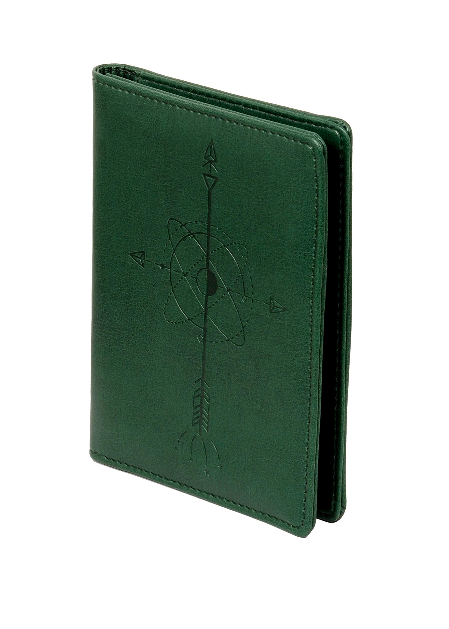 sukeshcraft Polyurethane Women Passport Holder(Bottle Green)-picture-1