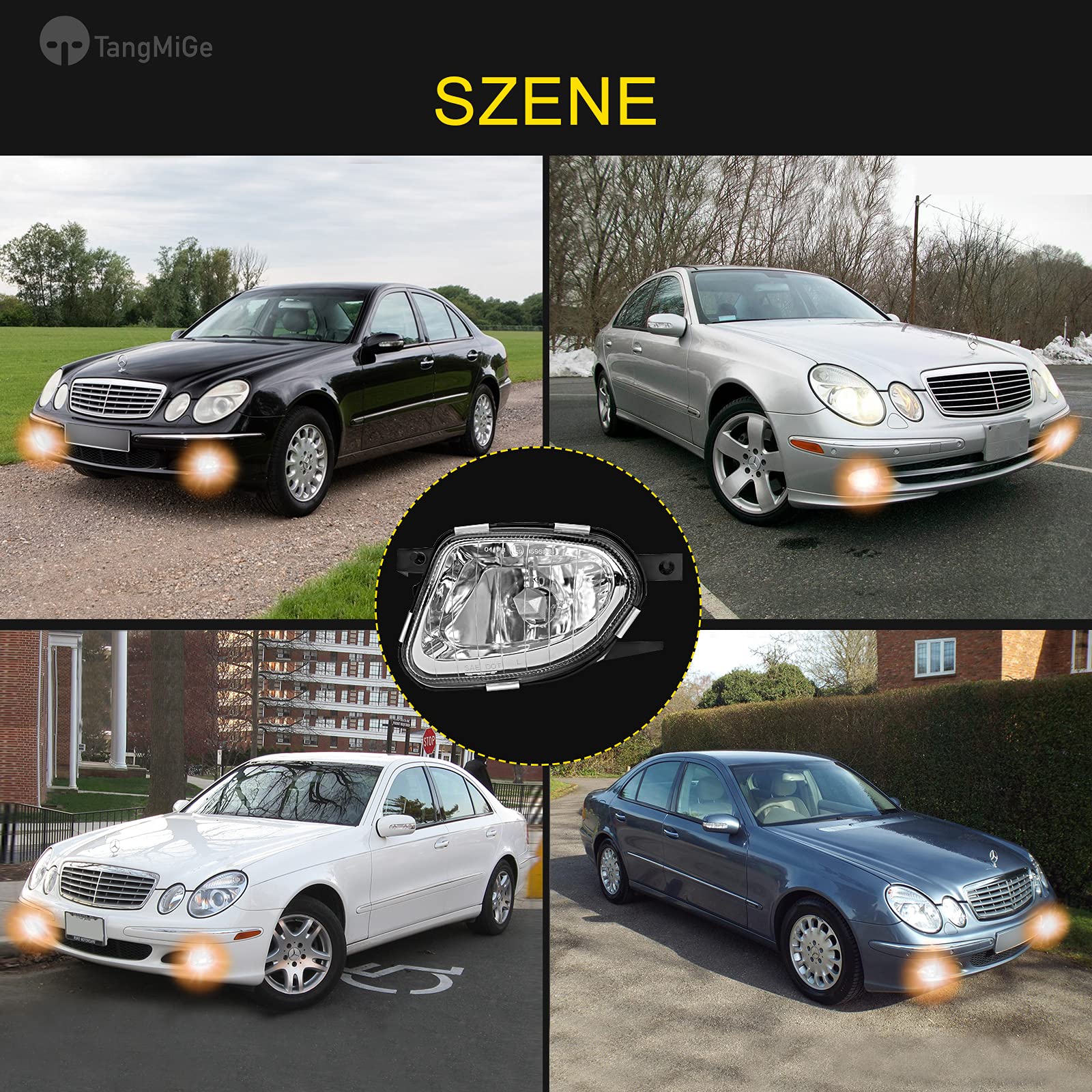TangMiGe Fendinebbia compatibile con Mercedes Benz Classe E (W211/S211) 03/2002-05/2004, Sprinter (906) 06/2006-12/2006(standard item), Sprinter (906) 01/2007-08/2013, 1 Paio (Chiaro)