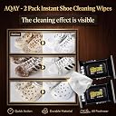 Aqay 2 Pack Instant Shoe Cleaning Wipes, 80 Pieces/Pack, Quick Clean Shoe Shine Cloths, Sole Cloth, Disposable Sneaker Cleaner, Shoe Shine Wipes gallery image