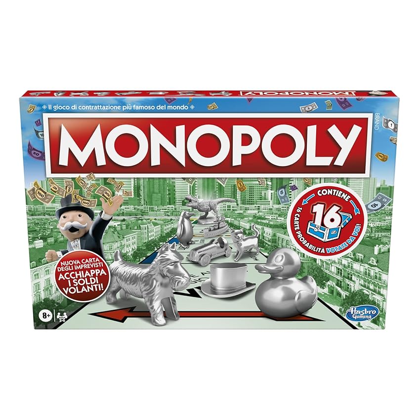 Immagine del prodotto Hasbro Monopoly Classico Gioco Da Tavolo Per Famiglie E Bambini, Dagli 8 Anni In Su, Multicolore