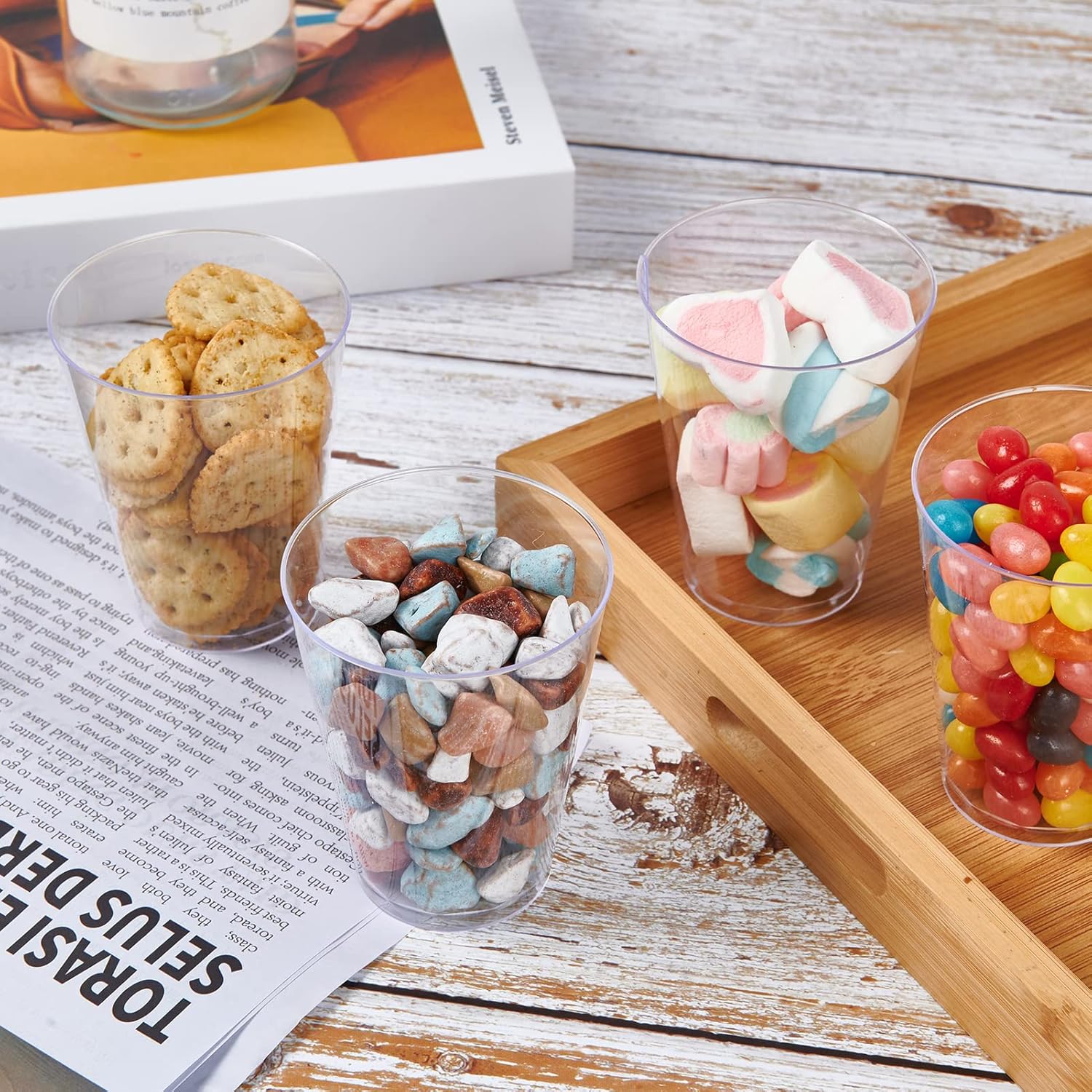 JOLLY CHEF 300 Pack 7 oz Clear Plastic Cups Disposable Cups,7 Ounce Disposable Wine Cups Ideal for Party, Whiskey, Wine Tasting, Perfect for Halloween Christmas