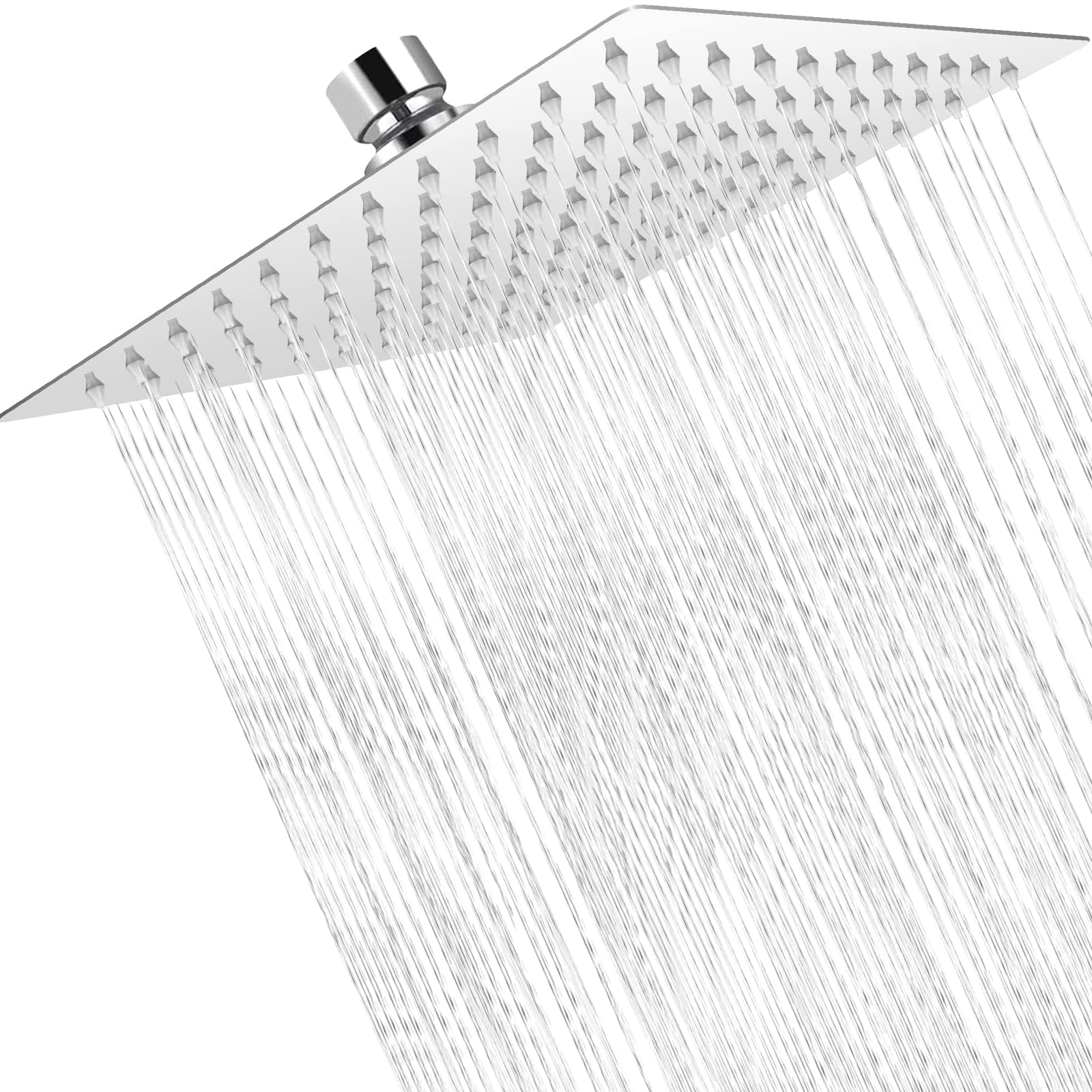 Simdao Rain Shower Head - 12" Large Rainfall Shower Head High Flow Stainless Steel Square Stainless Steel Anti-Rust Fixed Showerhead With Chrome Finish Waterfall Overhead Shower Heads Easy Installation