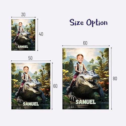 Vista 59 de Manta personalizada de dinosaurio, manta personalizada de dinosaurio para niños, regalo de foto personalizado para él, manta Minky de 50 x 60