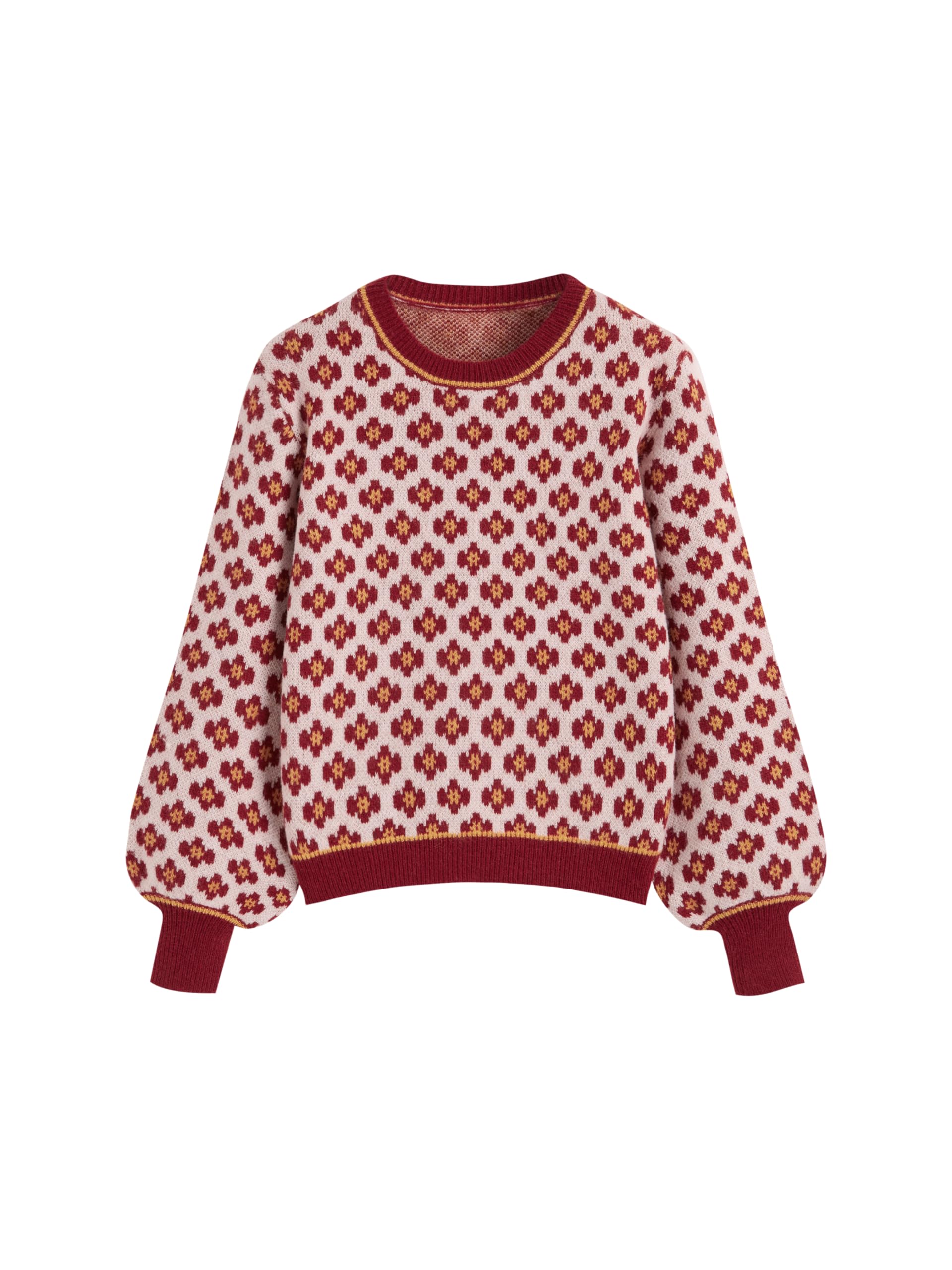 CIDER Women Sweaters Floral Crew Neck Long Sleeve Pullover Sweater Trendy Casual Fall Outfits