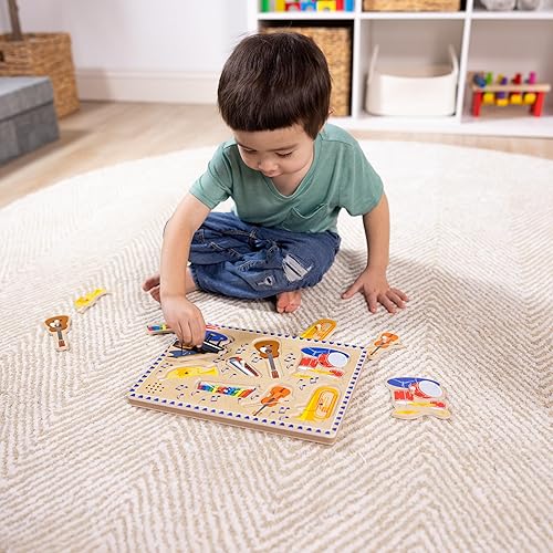 Miniatura 8 de Rompecabezas de clavijas, instrumentos musicales con sonido, de madera, Melissa & Doug (8 piezas)